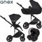 Trio Anex Eli Midnight (Navicella,Telaio,Seduta Passeggino,Seggiolino Auto Cosmo e Adattatori per Gruppo 0+)