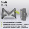 Lionelo Stefi Plus Box / Lettino da viaggio pieghevole 2 liveli 0-3 anni Grey White