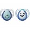 Tomme Tippee Set 02 Succhietti 0-6 mesi in silicone Anytime Ortodontico Panda Bianco e Azzurro