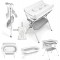 Ms Innovaciones ZOE Vasca da bagno Grigio con gambe, fasciatoio, cuscino riduttore e cestino portaoggetti