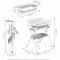 Ms Innovaciones ZOE Vasca da bagno Grigio con gambe, fasciatoio, cuscino riduttore e cestino portaoggetti