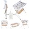 Ms Innovaciones ZOE Vasca da bagno Beige con gambe, fasciatoio, cuscino riduttore e cestino portaoggetti