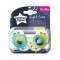 Tommee Tippee Set 02 Succhietti Night Time 18-36m in Silicone Giallo-Verde Acqua