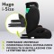 Lionelo Hugo I-Size Seggiolino Auto ISOFIX Sporty Black Red 100-150 cm