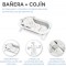 MS Innovaciones Bagnetto Flex Grigio + Cuscino Stelle