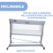 Culla Chicco Next2Me Dream Evo Magic Grey Re Lux con Spondina Apribile, Materasso e Borsa da Viaggio Incluso