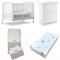 Set Cameretta Pali Ciak Bianco + Completo Piumone + Materasso