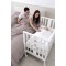 Lettino Erbesi Mini Stelline Bianco Tortora + Completo Tessile
