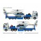 Camion con Rimorchio Elicottero Polizia Majorette Volvo Truck + Airbus Police Helicopter