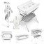 Ms Innovaciones ZOE Vasca da bagno Grigio con gambe, fasciatoio, cuscino riduttore e cestino portaoggetti