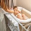 Ms Innovaciones ZOE Vasca da bagno Grigio con gambe, fasciatoio, cuscino riduttore e cestino portaoggetti