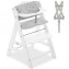 Seggiolone in Legno Hauck Alpha+ White con Imbottitura Cuscino Rainbow